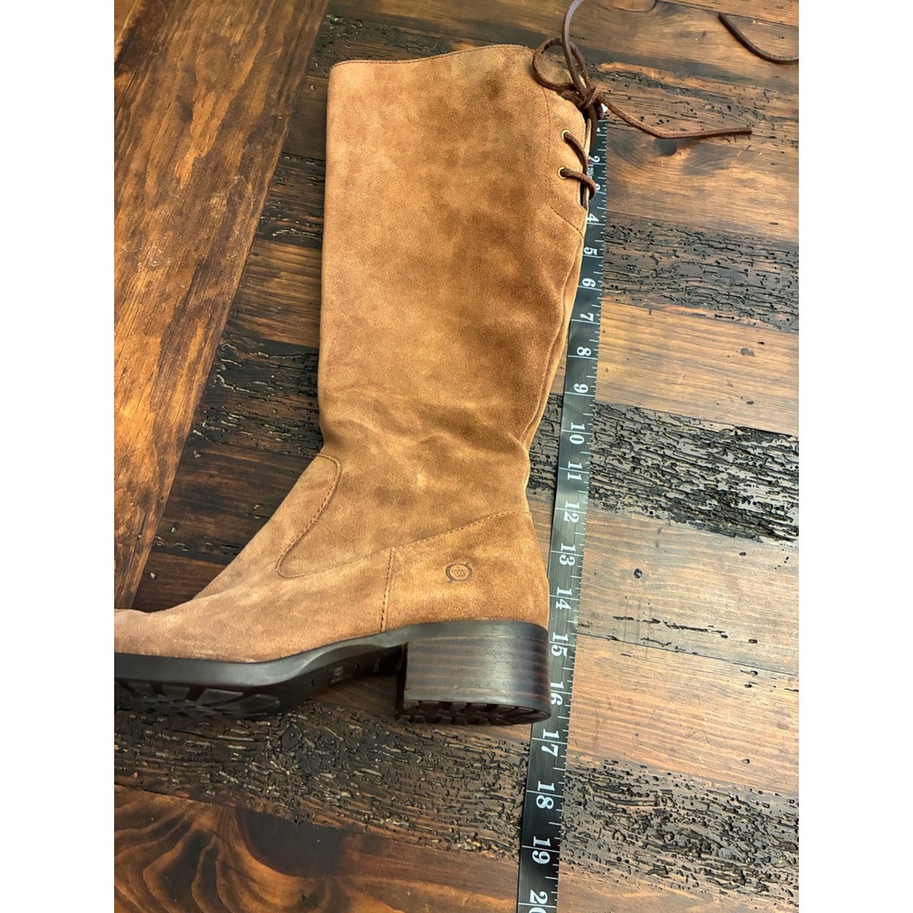 Born Cotto Boots Knee High Suede Low Heel Women's Size 7.5 Tie Up Detail Tall - Picture 5 of 6